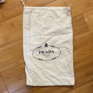 Prada Ivory Drawstring Bag 8x13